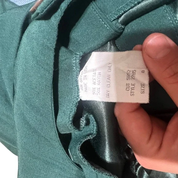 Vintage Green Button Down Maxi Dress with Blazer &‎ Belt Outfit Boho Chic - Picture 7 of 7